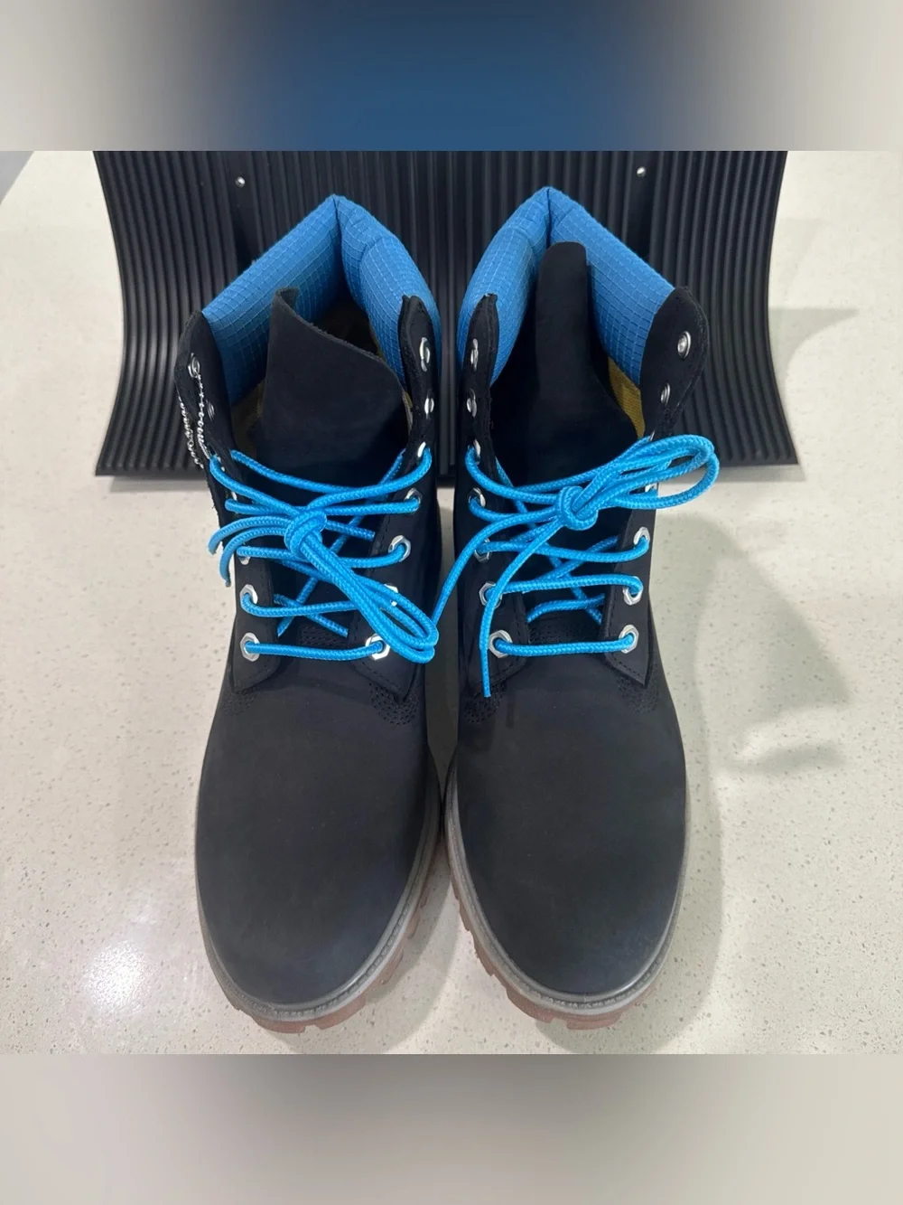 Timberland Men’s 6 Inch Premium Waterproof Boots Black Blue Size 10